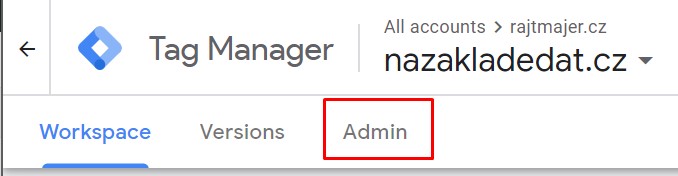 Záložka Admin