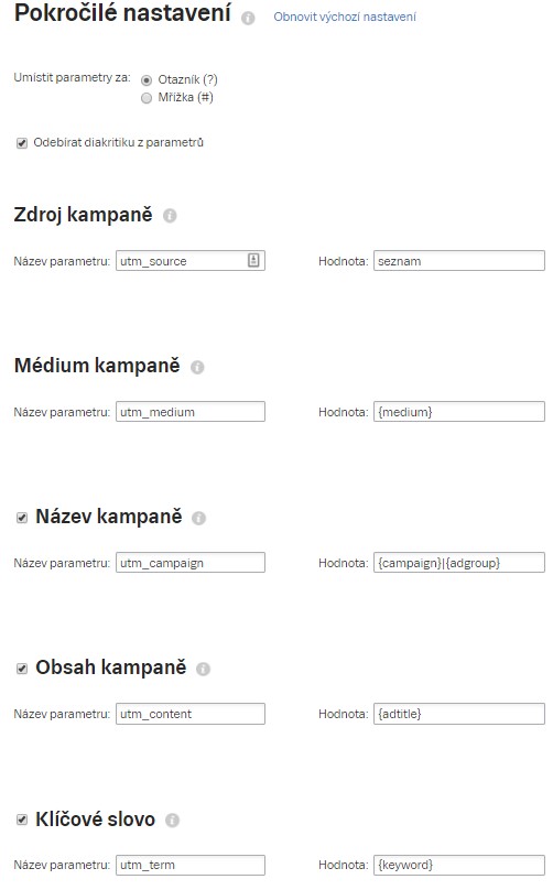 Nastavení autotaggingu v Skliku