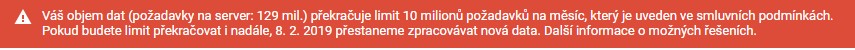 Varování o překročení limitu hitů v GA