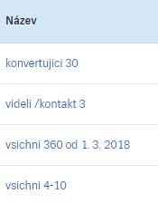 Příklad pojmenování retargetingových seznamů v Skliku