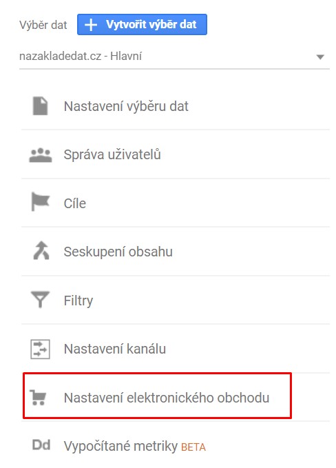 Nastavení Elektronického obchodu